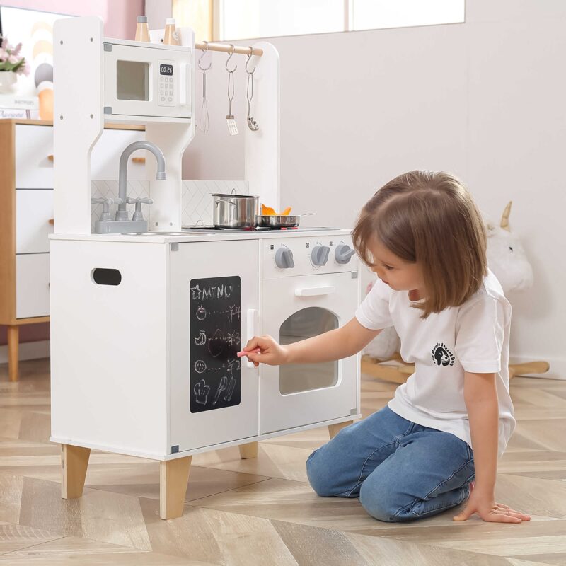 Drewniana kuchnia światło dźwięk + akcesoria, zabawka dla dzieci, Viga PolarB