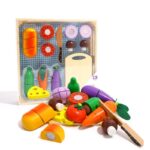 Drewniane warzywa do krojenia w skrzynce 20 el., zabawka dla dzieci, Tooky Toy