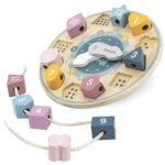 Sorter kształtów zegar nawlekanka Montessori, zabawka dla dzieci, Viga PolarB