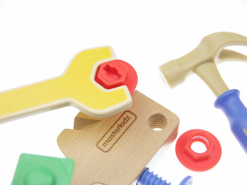 Pas z narzędziami stolarza 12 elementów Masterkidz, zabawka dla dzieci