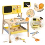 Drewniany warsztat narzędziowy z tablicą kredową 27 el., zabawka dla dzieci, Classic World