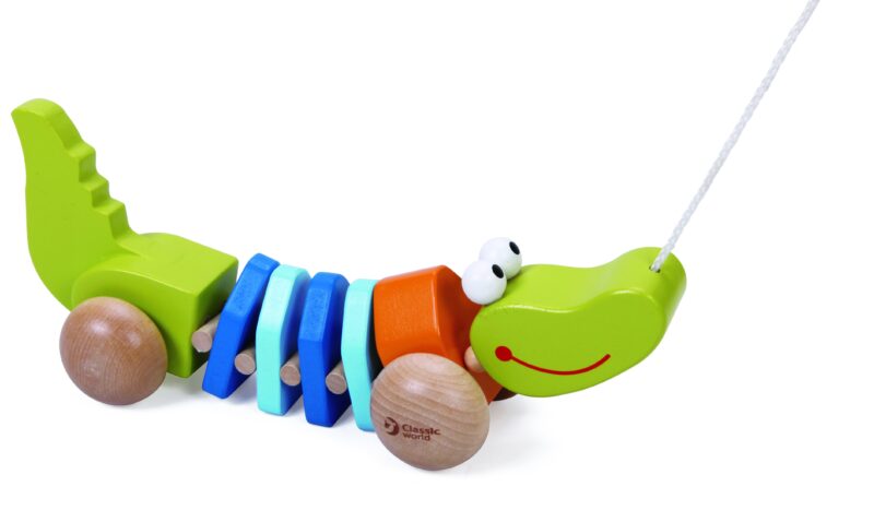 Ciągacz krokodyl do ciągnięcia + dźwięk, zabawka dla dzieci, Classic World