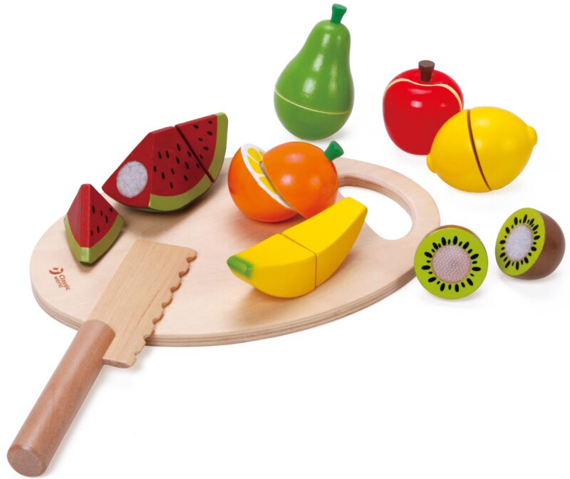 Drewniany zestaw do krojenia owoców na rzepy, zabawka dla dzieci, Classic World