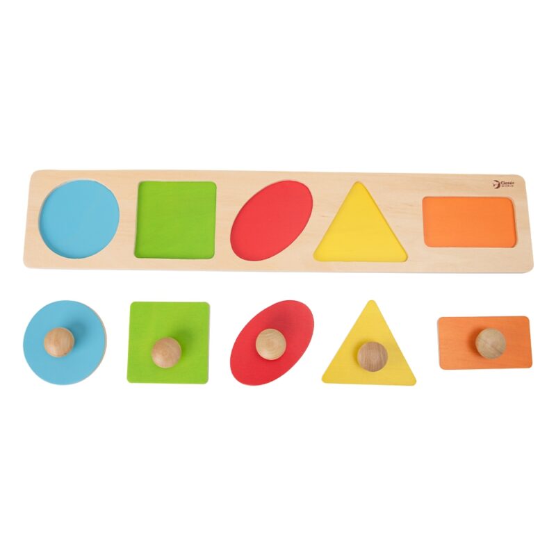 Układanka Montessori dla dzieci nauka kształtów figur kolorów 7 el., zabawka dla dzieci, Classic World