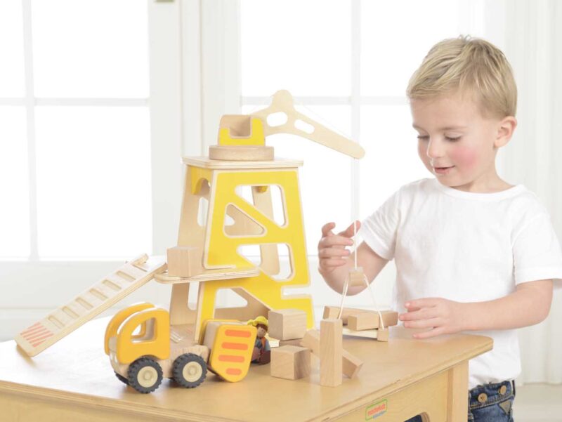 Plac budowy makieta drewniana Masterkidz, zabawka dla dzieci