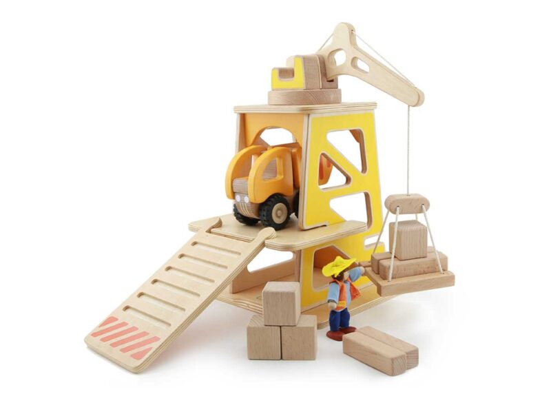 Plac budowy makieta drewniana Masterkidz, zabawka dla dzieci