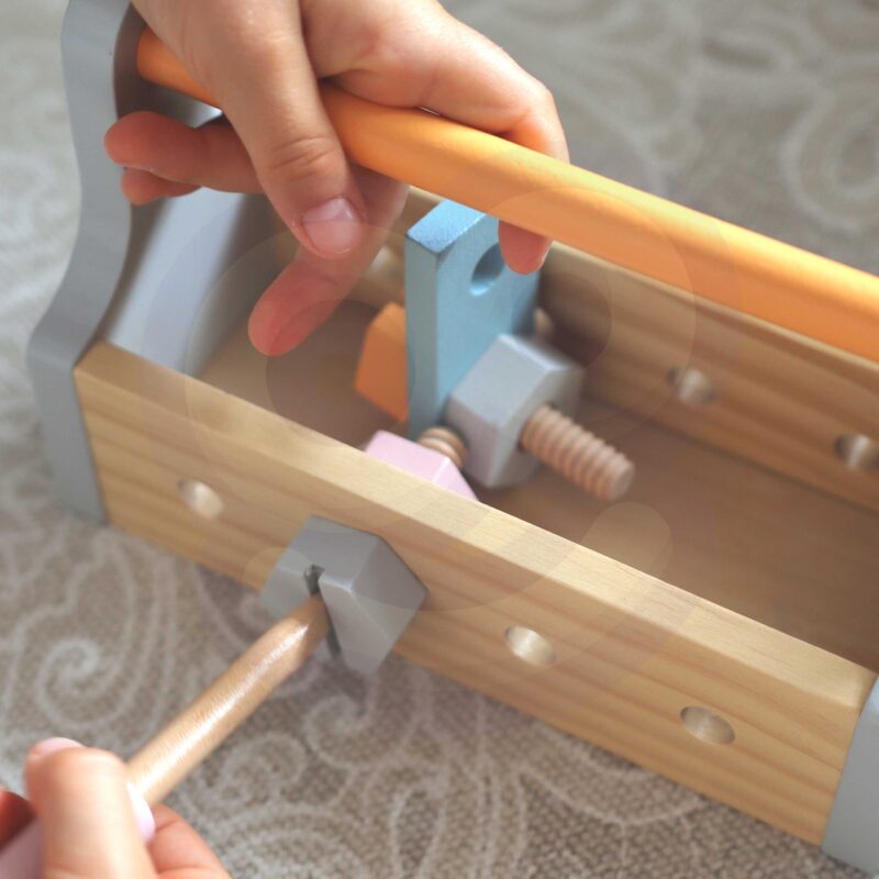 Drewniana skrzynka z narzędziami - polarb, zabawka dla dzieci, Viga