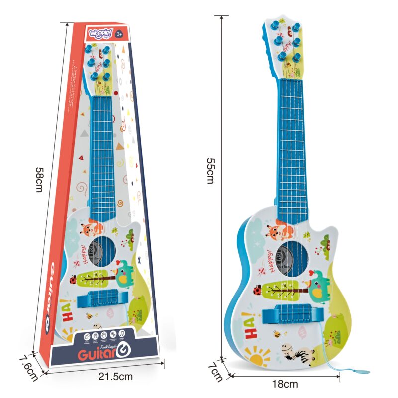 Gitara akustyczna dla dzieci niebieska 55 cm, zabawka dla dzieci, Woopie