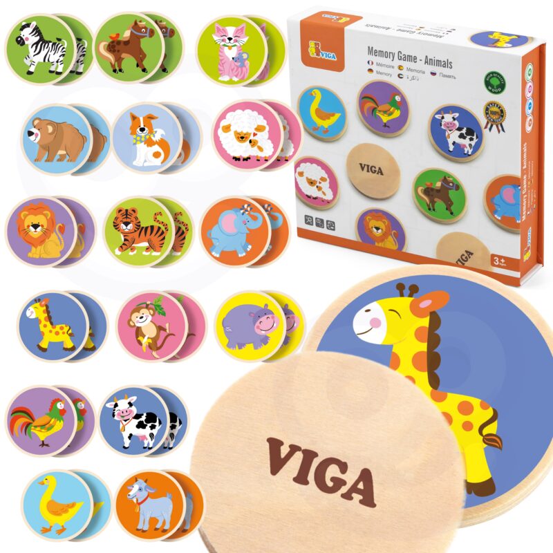 Gra zapamiętywanie memo zwierzątka Viga, zabawka dla dzieci