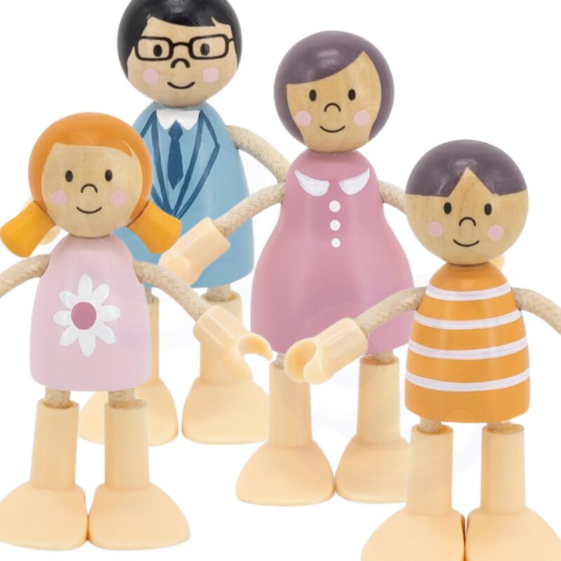 Drewniane lalki rodzina lalek zestaw figurki, zabawka dla dzieci, Viga PolarB