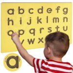 Nauka pisania małe litery szablon do tablicy Viga Toys Montessori, zabawka dla dzieci