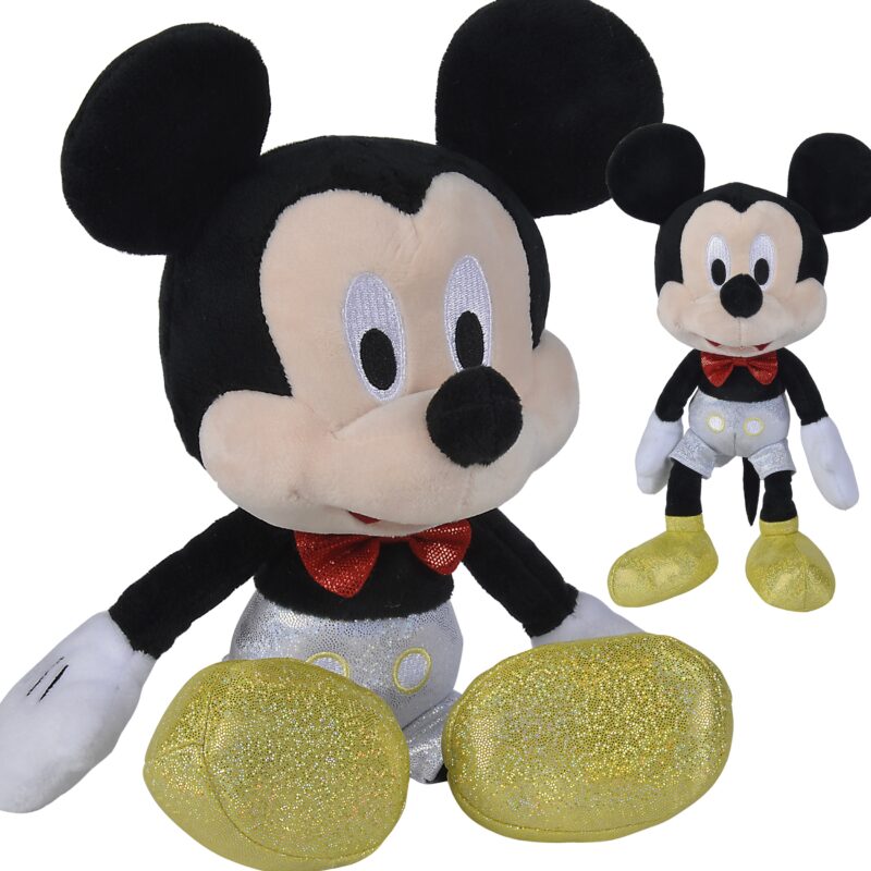 Disney błyszcząca maskotka myszka Mickey 25 cm przytulanka, zabawka dla dzieci, Simba
