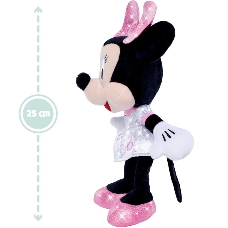Disney błyszcząca maskotka Myszka Minnie 25 cm przytulanka, zabawka dla dzieci, Simba
