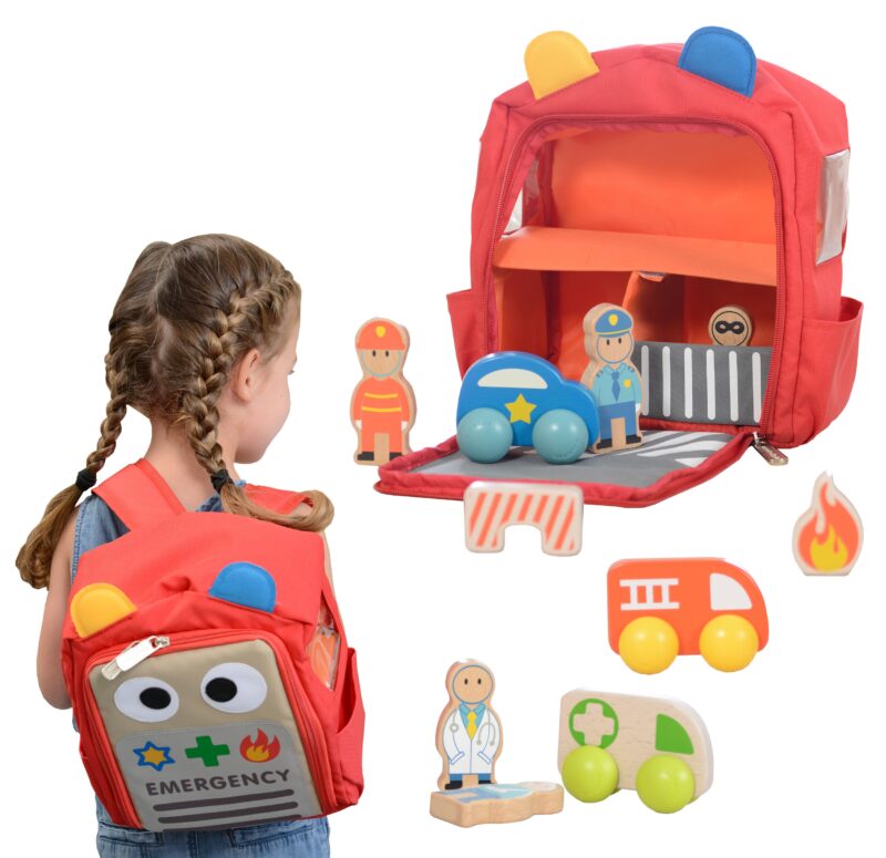 Centrum alarmowe bezpieczeństwa w plecaku Masterkidz, zabawka dla dzieci