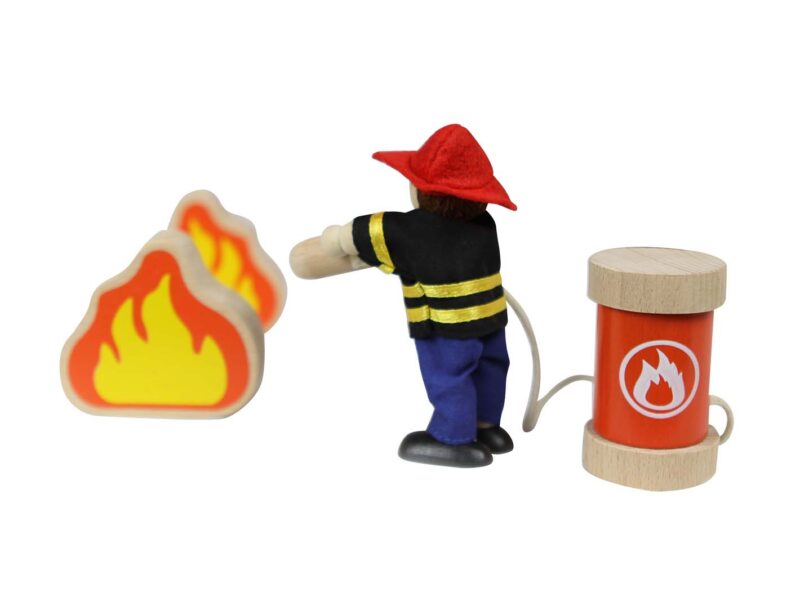Mini remiza strażacka drewniany zestaw Masterkidz, zabawka dla dzieci