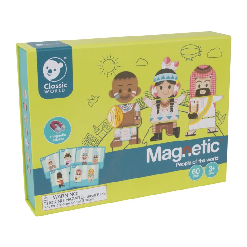 Układanka tablica magnetyczna ludzie z całego świata 60 el., zabawka dla dzieci, Classic World