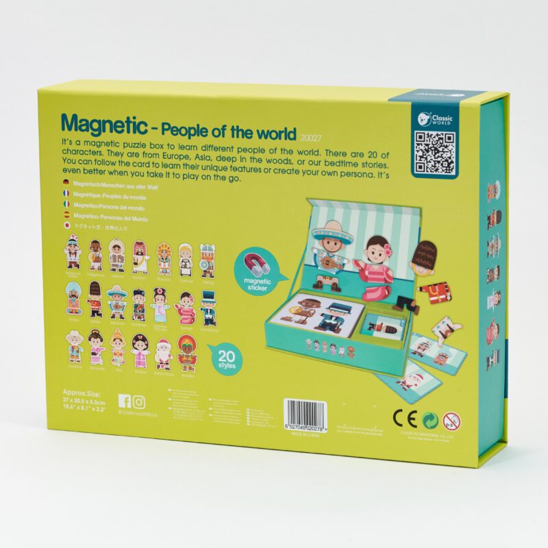 Układanka tablica magnetyczna ludzie z całego świata 60 el., zabawka dla dzieci, Classic World