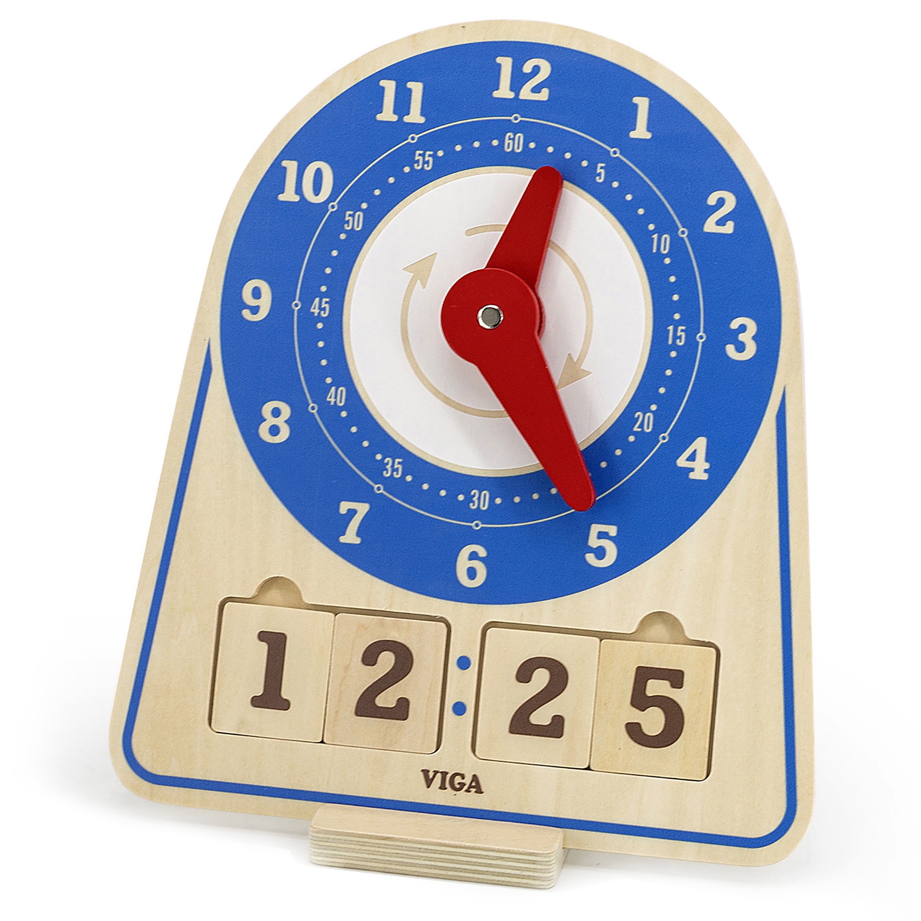 Drewniany zegar - nauka zegara, nauka czasu, zabawka dla dzieci, Viga Montessori