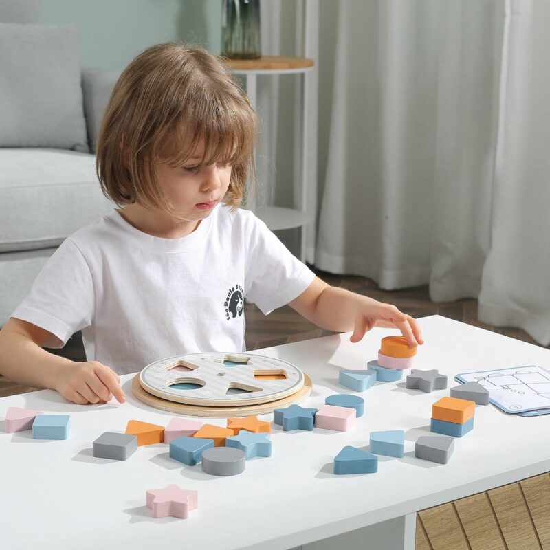 Układanka dopasowanie kształtów i kolorów, zabawka dla dzieci, Viga PolarB