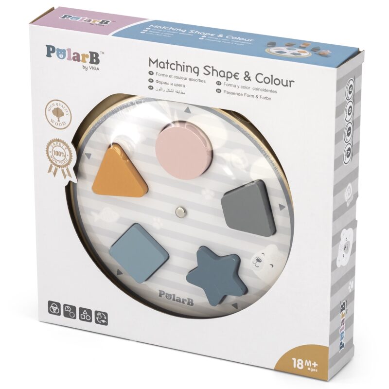 Układanka dopasowanie kształtów i kolorów, zabawka dla dzieci, Viga PolarB