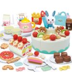 Cukiernia tort urodzinowy do krojenia + zestaw do herbaty 85 el., zabawka dla dzieci, Woopie