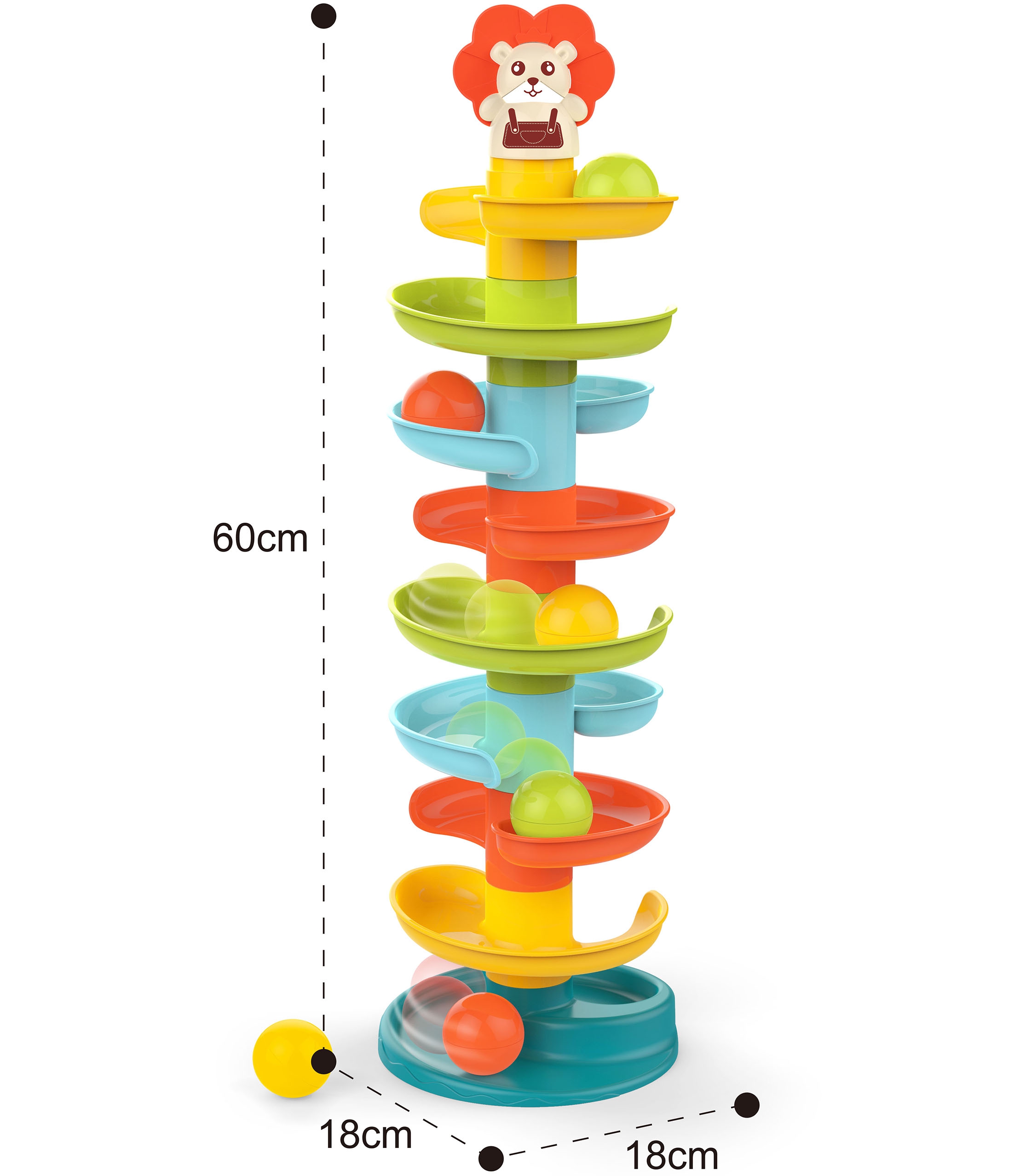 Baby kulodrom tor kulkowy zestaw spirala + 6 kulek, zabawka dla dzieci, Woopie