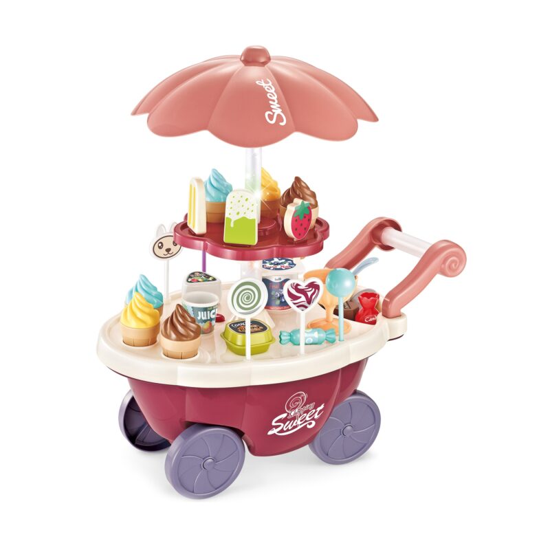 Sklep food truck cukiernia wózek stoisko z lodami słodyczami dźwięk światło + 36 akc, zabawka dla dzieci, Woopie