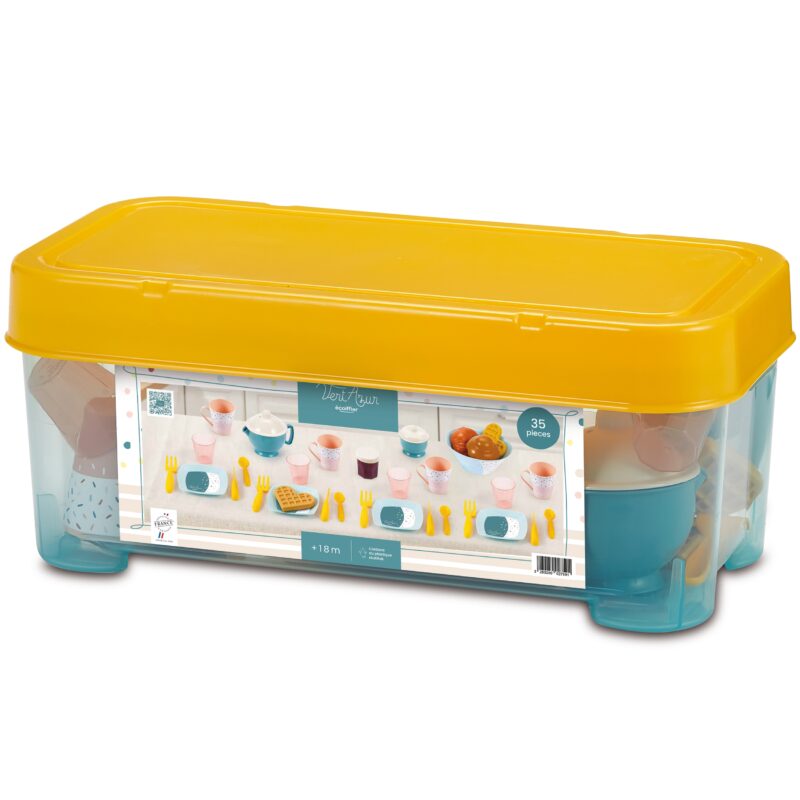 Vert azur - zestaw śniadaniowy dla dzieci, 35 elementów, zabawka dla dzieci Ecoiffier
