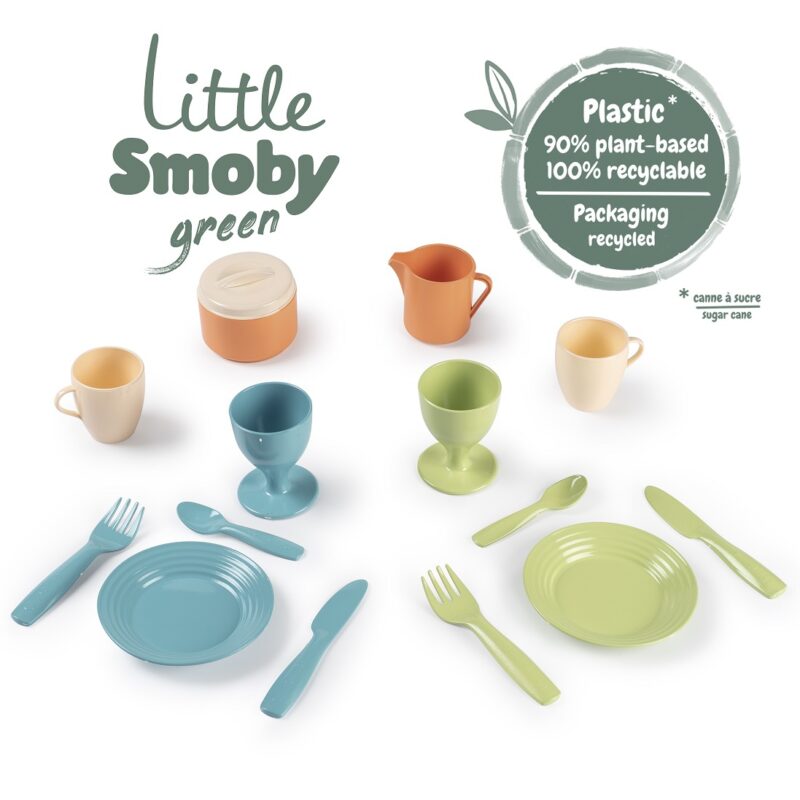 Little green zestaw kuchenny zastawa kuchenna bioplastik, zabawka dla dzieci, Smoby