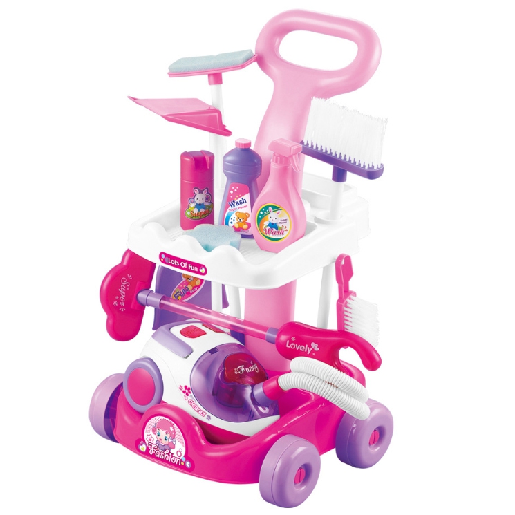 Zestaw do sprzątania wózek odkurzacz funkcja ssania + 11 akc., zabawka dla dzieci, Woopie