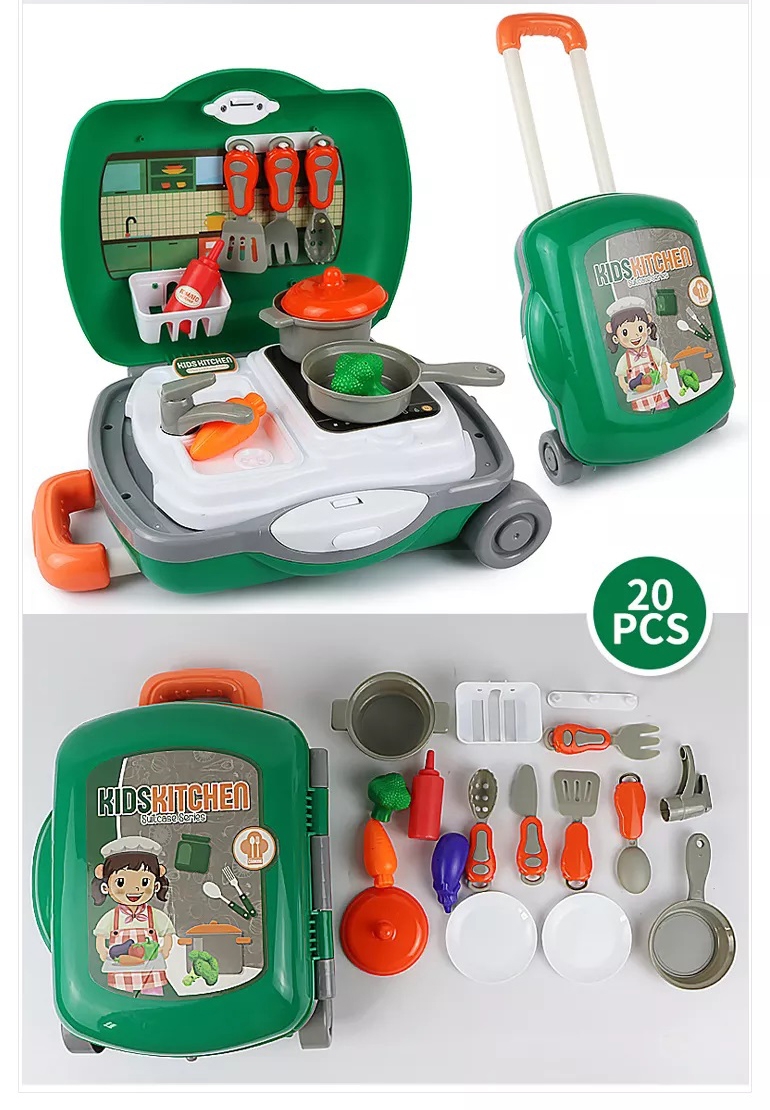 Przenośny zestaw małego kucharza 2w1 walizka z akcesoriami, zabawka dla dzieci Woopie