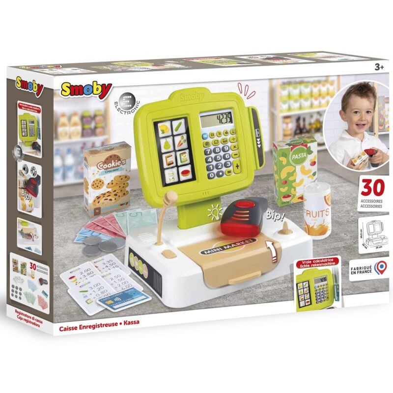 Kasa sklepowa elektroniczna ze skanerem, zabawka dla dzieci Smoby