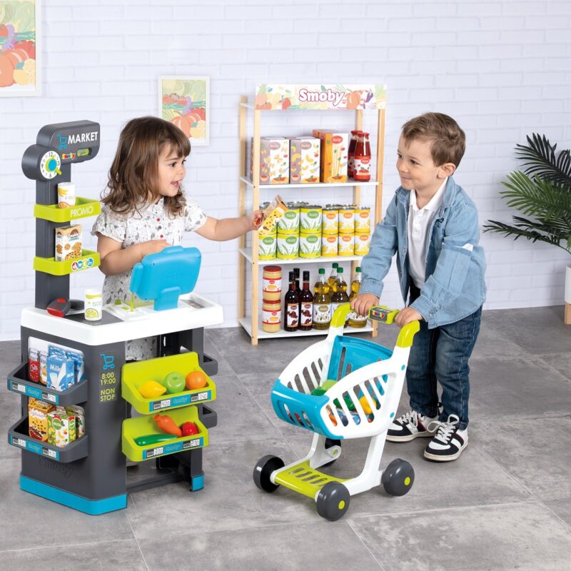 Supermarket z wózkiem i kasą - sklep, zabawka dla dzieci Smoby