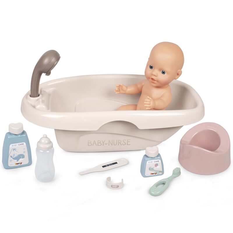Baby nurse zestaw do kąpieli dla lalki wanienka + akcesoria, zabawka dla dzieci, Smoby