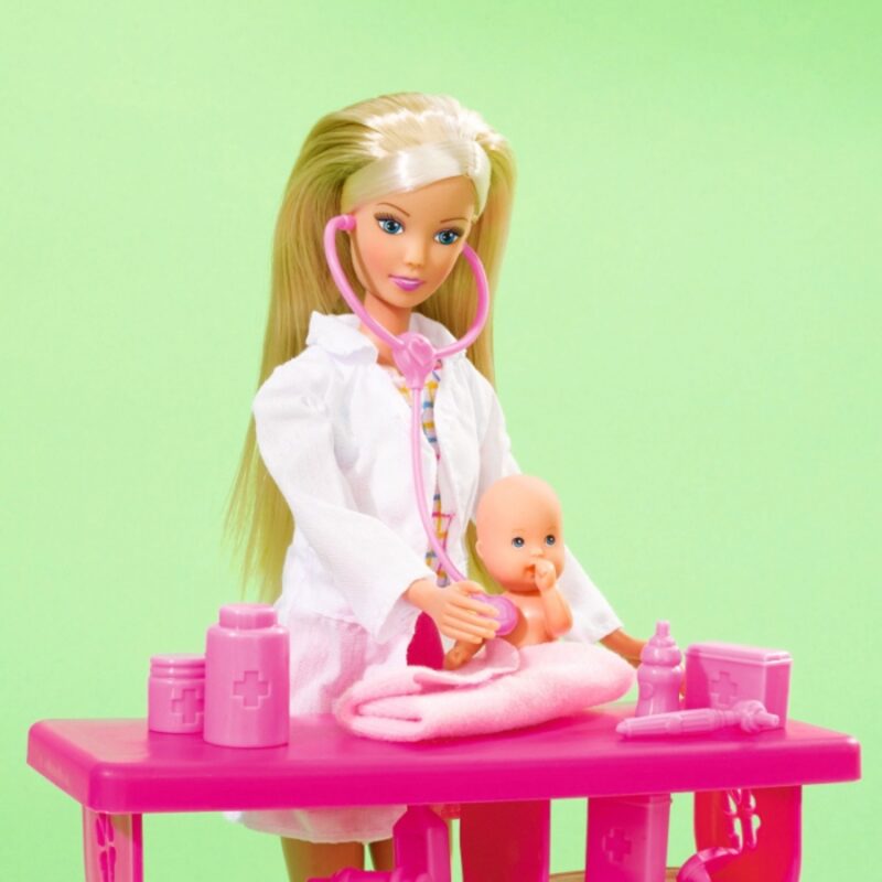 Lalka Steffi love - pediatra z bobasami, 17 akcesoriów, zabawka dla dzieci, Simba