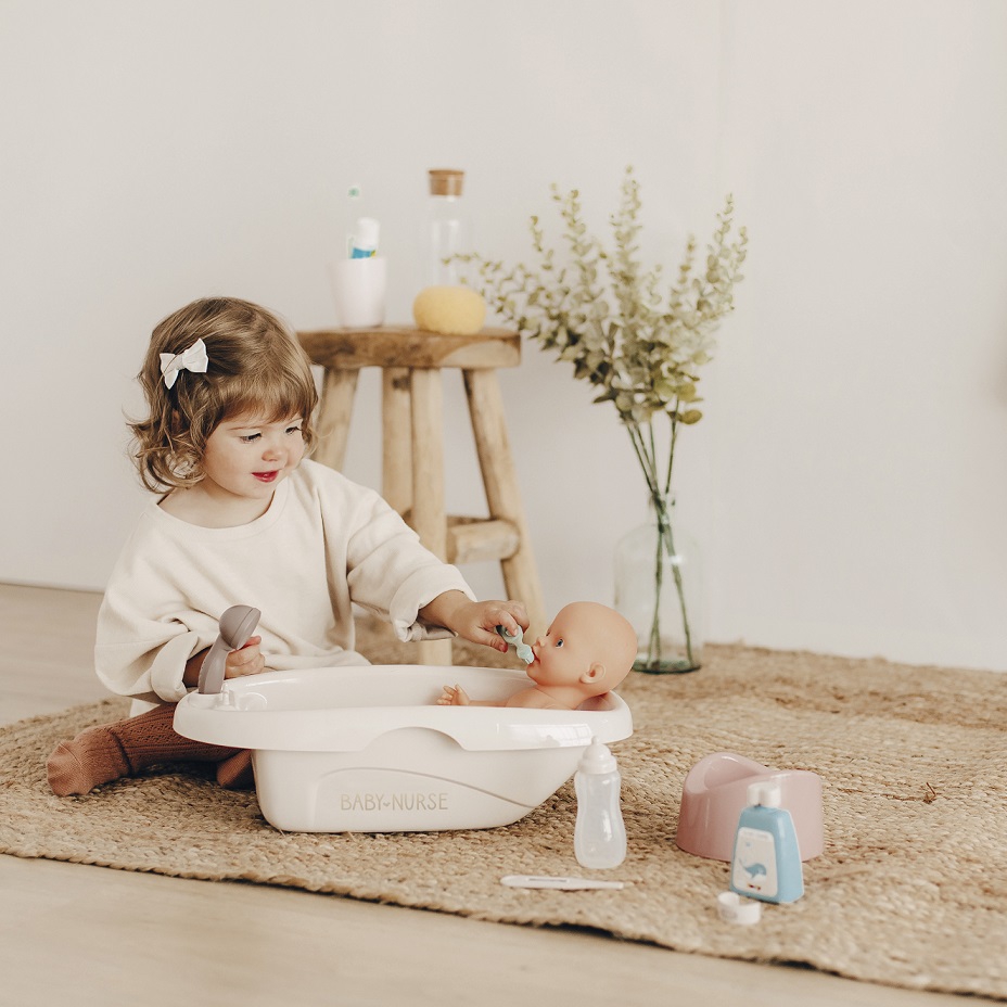 Baby nurse zestaw do kąpieli dla lalki wanienka + akcesoria, zabawka dla dzieci, Smoby