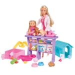 Zestaw lalka Steffi weterynarz + Evi - 35 elementów, zabawka dla dzieci Simba