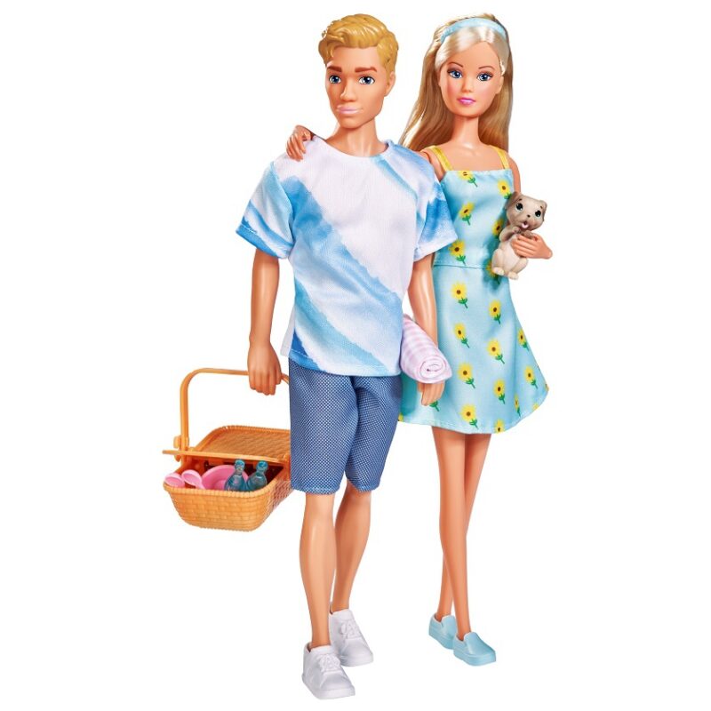Lalka Steffi i kEvin na pikniku z pieskiem - zestaw, zabawka dla dzieci, Simba