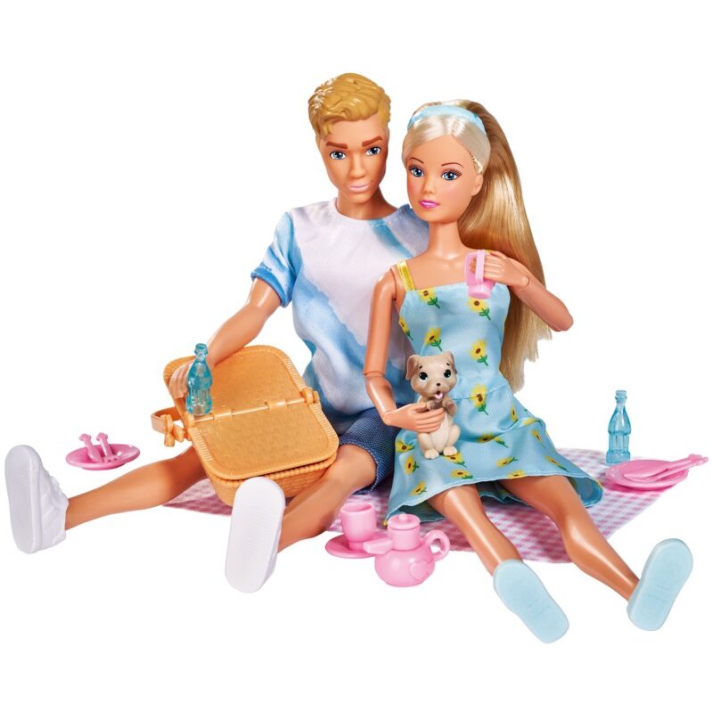 Lalka Steffi i kEvin na pikniku z pieskiem - zestaw, zabawka dla dzieci, Simba