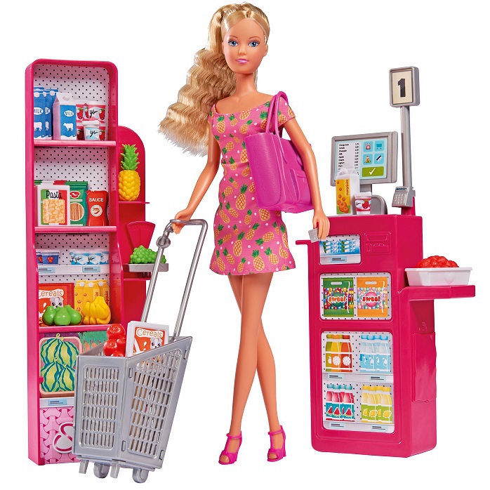 Lalka Steffi w supermarkecie - sklep, zakupy, zabawka dla dzieci, Simba