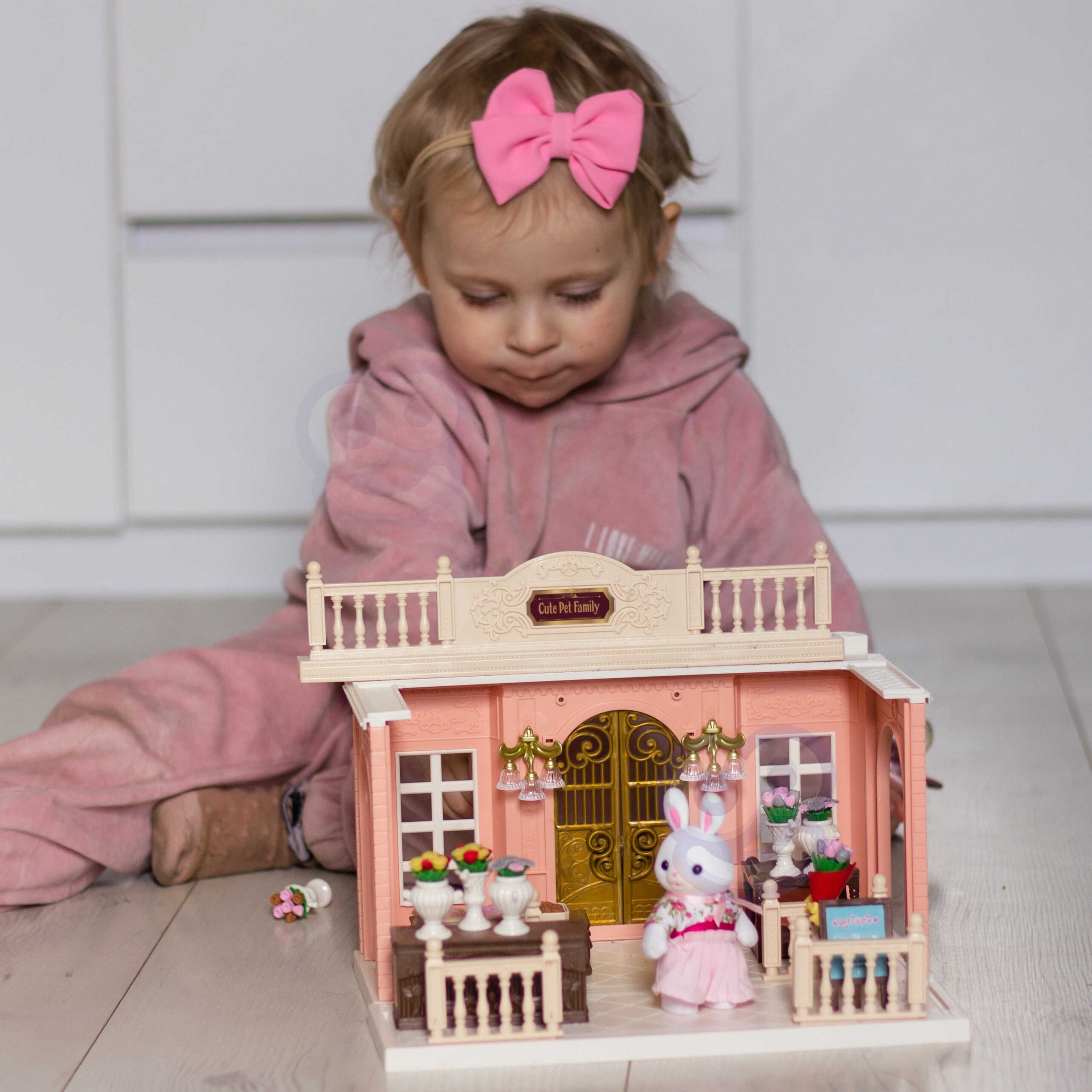 Domek dla lalek - rodzina królików, kwiaciarnia + figurka, zabawka dla dzieci, Woopie