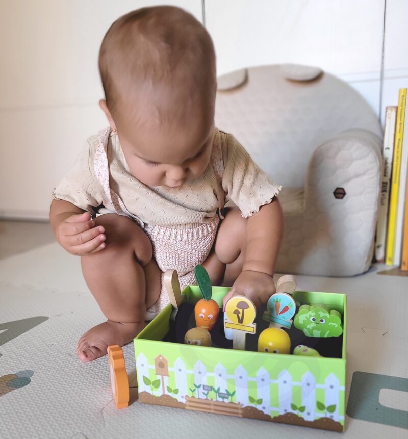 Drewniany ogródek warzywny Montessori grządka zestaw ogrodnik, zabawka dla dzieci, Tooky Toy