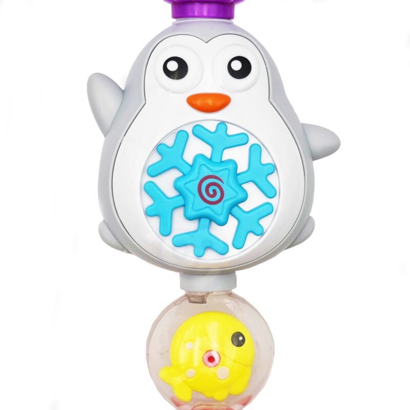 Pingwin zabawka wodna do kąpieli rybka kołowrotek + kubeczek przelewowy, zabawka dla dzieci, Woopie