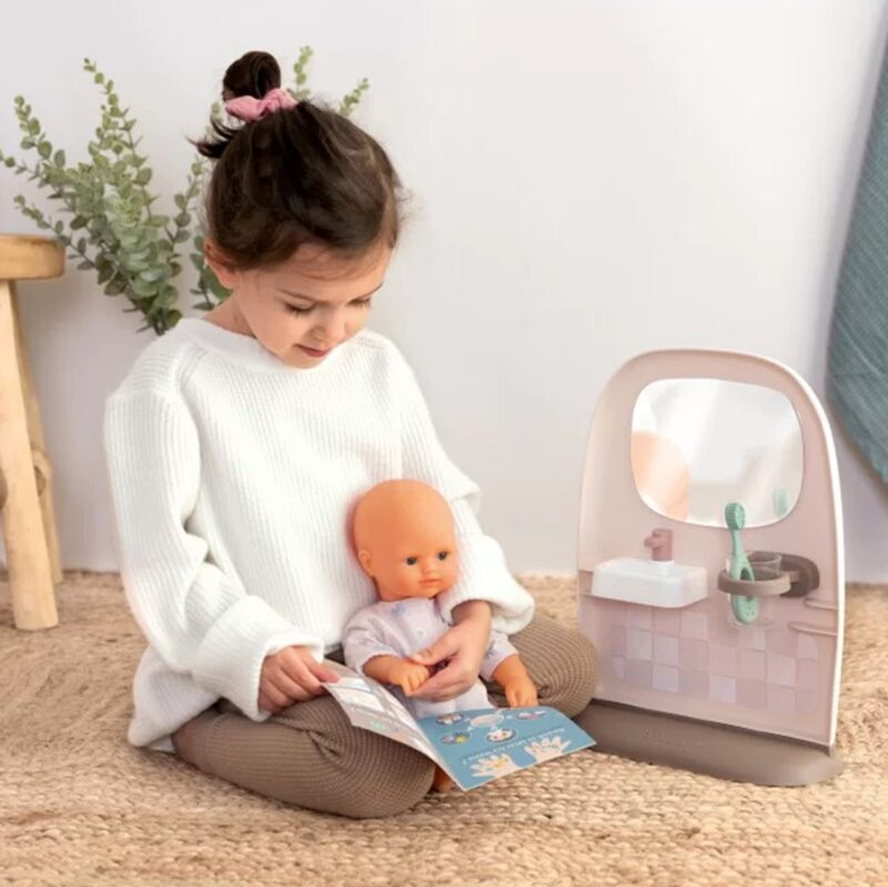 Baby nurse dwustronna toaleta łazienka dla lalki z akcesroiami, zabawka dla dzieci, Smoby