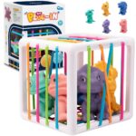 Elastyczna kostka sensoryczna - sorter dla dzieci, kolorowe dinozaury, 6 elementów, zabawka dla dzieci, Woopie