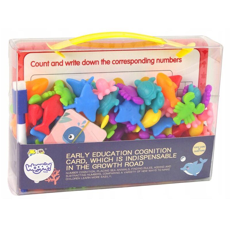 Zestaw edukacyjny nauka liczenia sortowanie kolorów morska kraina 111 el., zabawka dla dzieci, Woopie