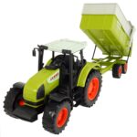 Traktor Claas ares z przyczepką, 57 cm, zabawka dla dzieci, Dickie