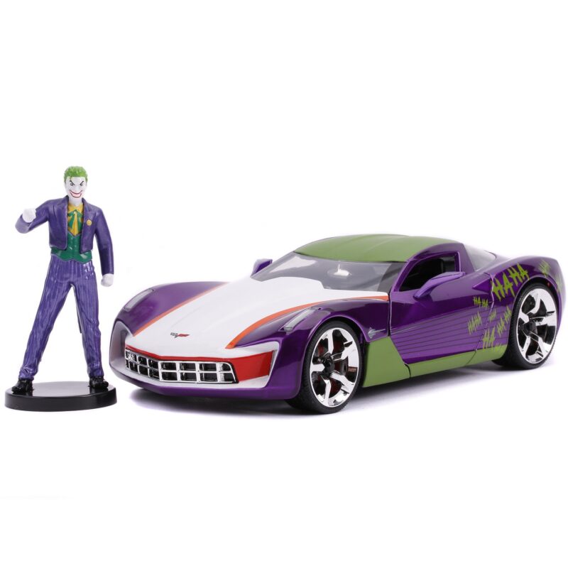 Joker - samochód chevy corvette stingray, figurka, 1:24, zabawka dla dzieci, Jada