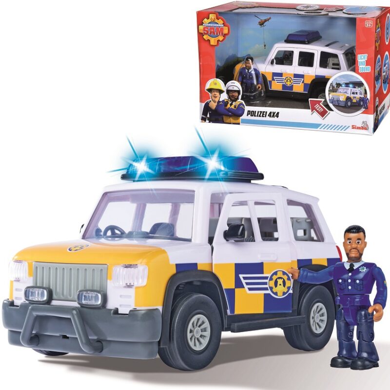 Strażak sam - jeep policyjny, figurka malcolma, zabawka dla dzieci, Simba