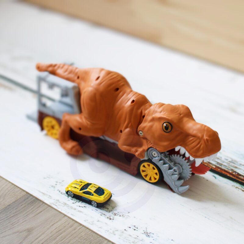 Dinozaur - wyrzutnia samochodów + auto, zabawka dla dzieci, Woopie